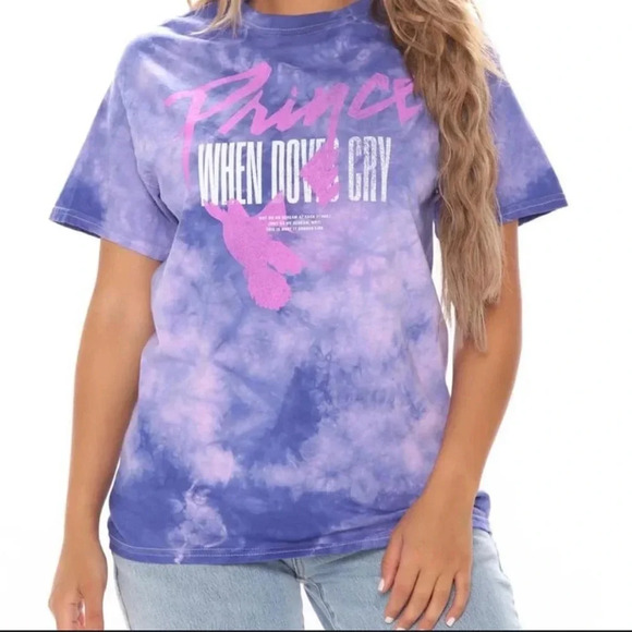 The Prince Estate Womens When Doves Cry T-Shirt Multicolor Tie Dye Size Large - Picture 2 of 7